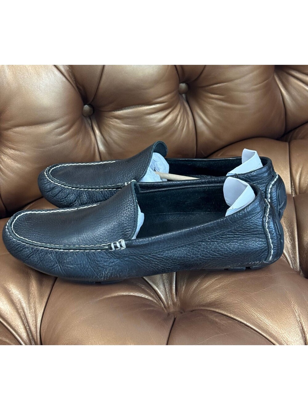 Polo Ralph Lauren Black Leather Driving Loafers Size 11